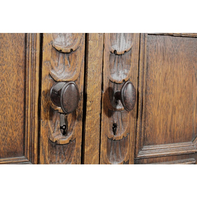Baroque Style Oak Credenza For Sale - Image 10 of 14