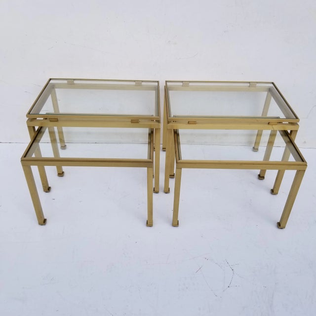 Gold Guy Lefevre for Maison Jansen Side Table - Set of 4 For Sale - Image 8 of 13