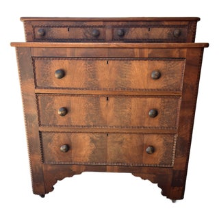 Antique Victorian Late 19th Century Stepback Dresser / Chest of Drawers on Caster For Sale