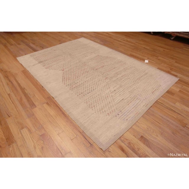 Elegant Contemporary Tribal Rustic Handmade Wool Pile Modern Area Rug, Country of origin: Central Asia, Circa date: Modern...