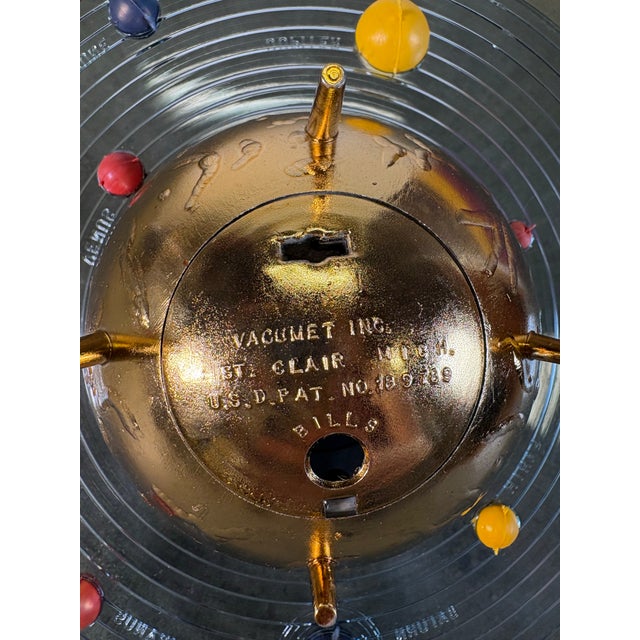1960s Atomic Era MCM Vacumet Inc. Gold "Solar System" Coin Bank For Sale - Image 5 of 11