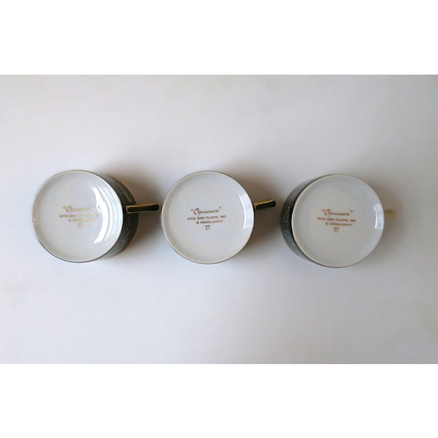 Chinoiserie Porcelain Coffee or Teacups, Late-20th Century, Set of Three, For Sale - Image 10 of 10