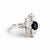 Vintage Modernist Natural Sapphire and Diamond - 18k White Gold Ring, Size 6.75 For Sale - Image 4 of 6