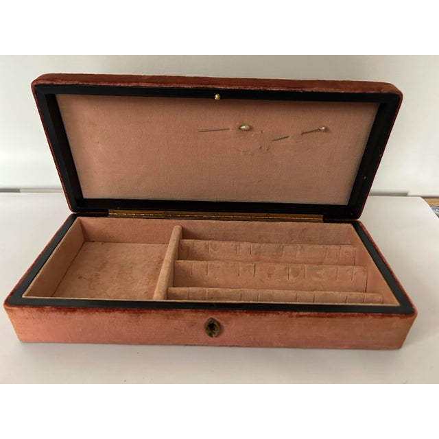 Early 20th Century Antique Velvet Vanity Jewelry Box Made in Italy For Sale - Image 5 of 9