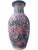 Elegant vintage Chinoiserie porcelain vase featuring a romantic palette of soft pink, blue, green, and ivory with an...