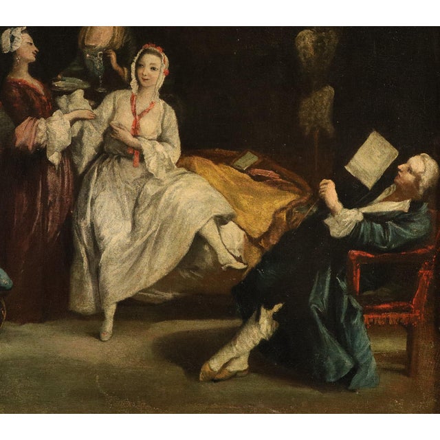 Pietro Longhi, The Awakening of the Lady, 18th Century, Oil Painting on Canvas, Framed For Sale - Image 6 of 10