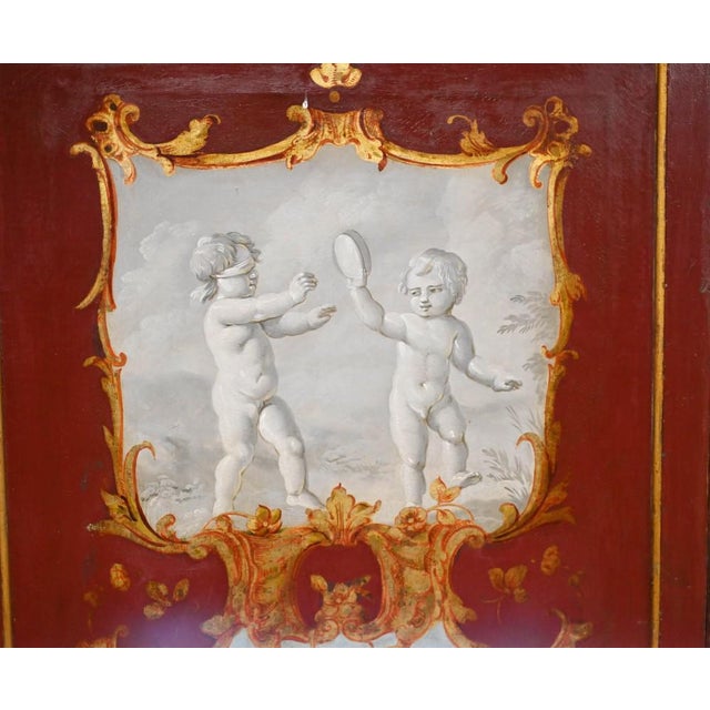 Wood Antique Painted Chinoiserie Room Divider, 1890s For Sale - Image 7 of 18