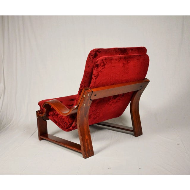 Wood Set of Scandinavain Armchair & Stool, 1960s For Sale - Image 7 of 15