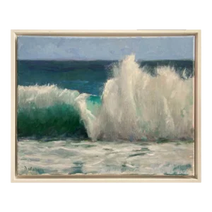 Wave (Contemporary Seascape Painting) by Deborah Newman, Framed