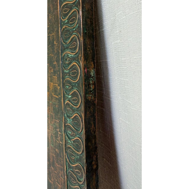 Vintage Mid Century Greek Copper Relief Decorative Panel Artwork by E. Philippakis – Embossed Panel on Wood With Birds and Plant Design For Sale - Image 10 of 11
