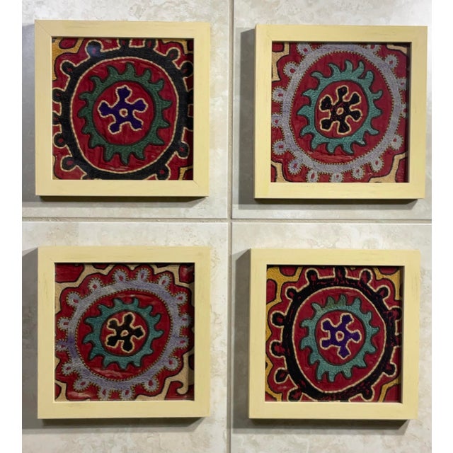 Set of Four Antique Suzani Wall Hanging For Sale In Miami - Image 6 of 12