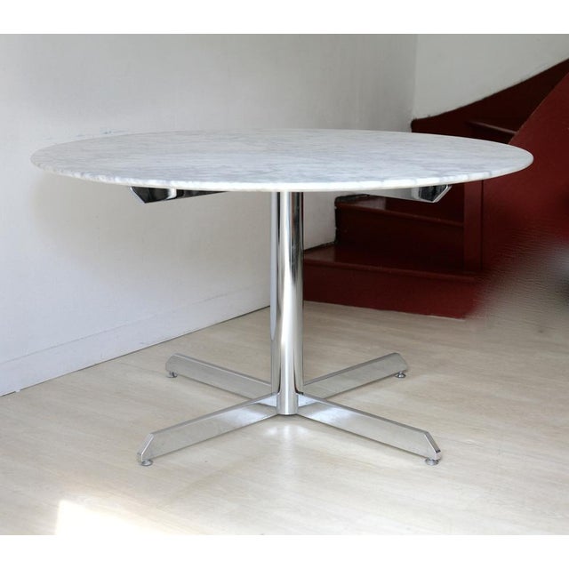 French Marble and Steel Table, 1970 For Sale - Image 16 of 18