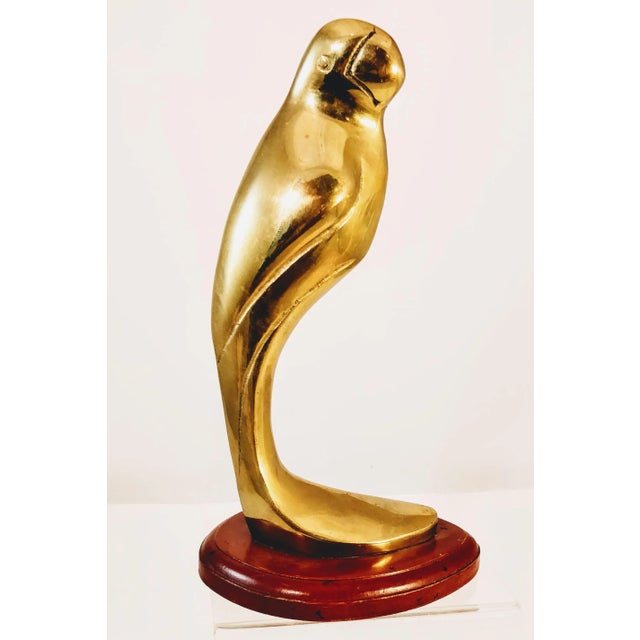 Mid Century Modern Brass Parrot Bird Sculpture For Sale - Image 9 of 9