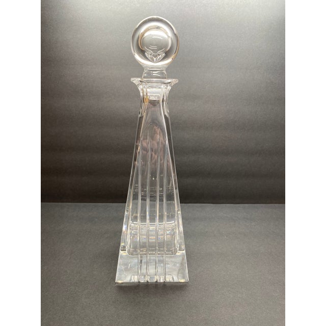 Modern 1980s Tiffany & Co. "Frank Lloyd Wright" Crystal Decanter Architectural Glass Design For Sale - Image 3 of 17