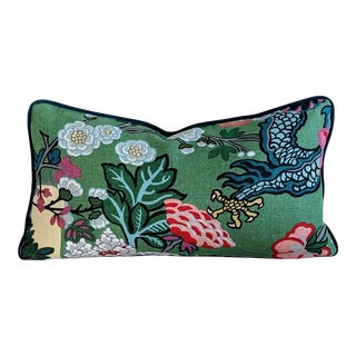 Schumacher Chang Mai Jade 13" x 24" Lumbar Pillow - Single For Sale