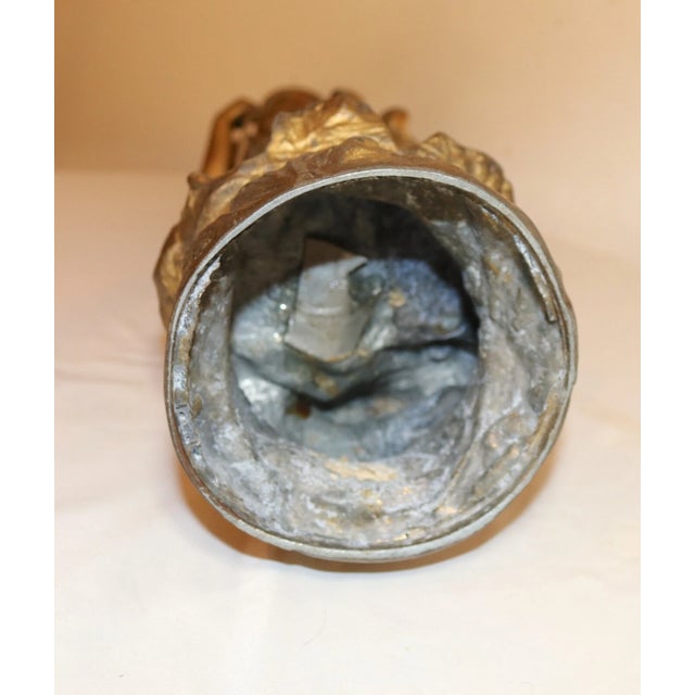 Large Antique Gold Gilded Metal Sheep Herder Paysan Figural Statue Sculpture For Sale - Image 11 of 12