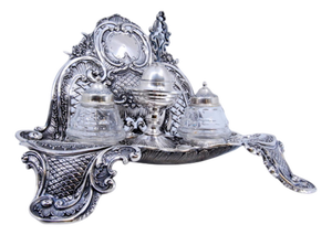 Cut-Out Silver Inkwell