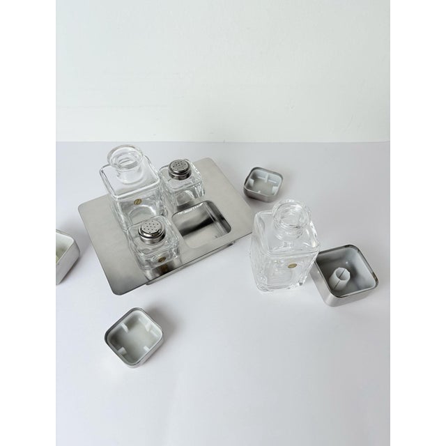 1980s Sergio Asti for Icm Salt, Pepper and Oil Cruet Set, Italy, 1980s, Set of 5 For Sale - Image 5 of 8