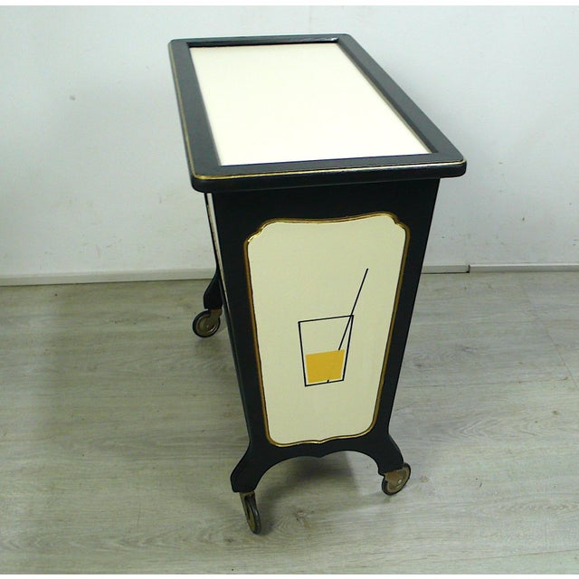 Wood German Side Table with Minibar, 1950s For Sale - Image 7 of 8