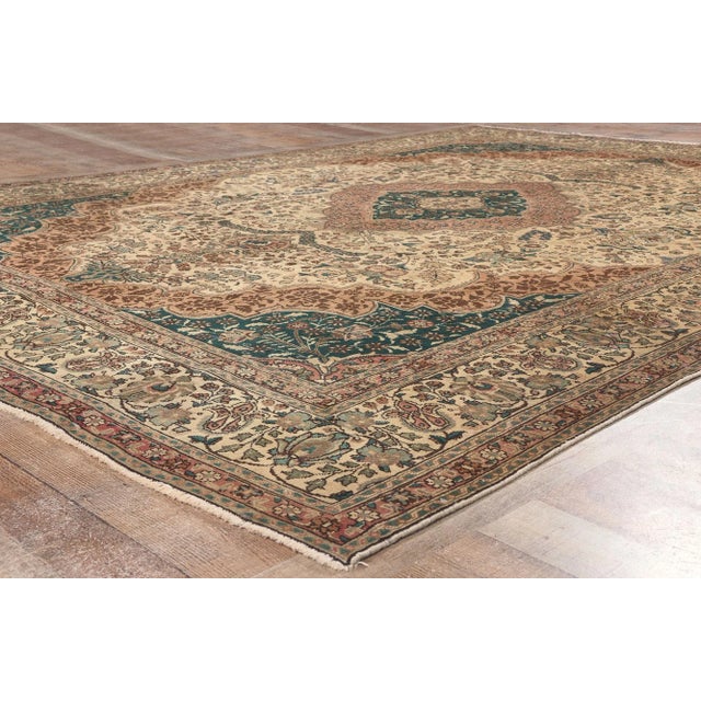 Textile Mid 20th Century Mid 20th Century Vintage Persian Tabriz Rug 08’00 X 11’00 For Sale - Image 7 of 9