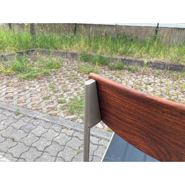 Black Modernist Industrial Teak Chair from Thereca, 1960s For Sale - Image 8 of 12