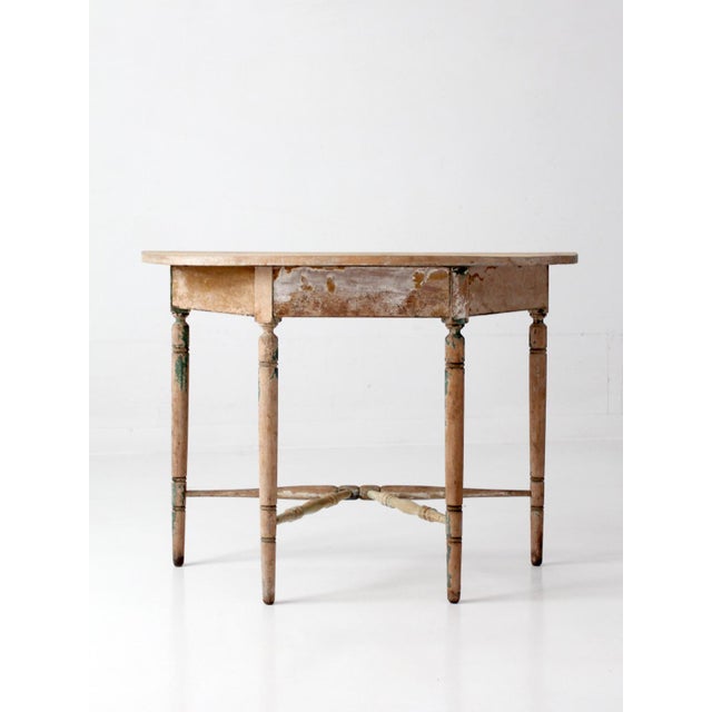 Antique Primitive Demi Lune Console Table For Sale - Image 18 of 18