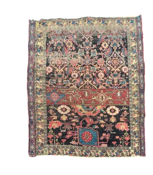 1900's Antique Persian Halvai Bidjar Sampler or "Wagireh" Rug - 3.8 x 4.5