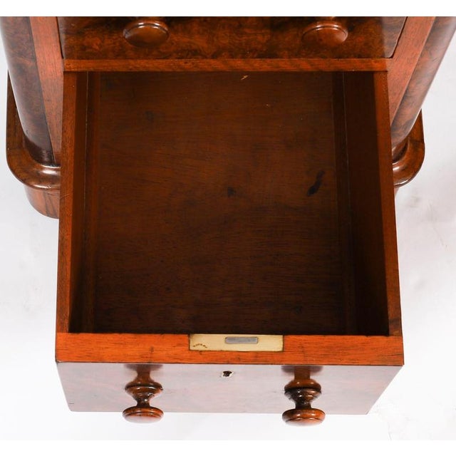 Antique Victorian Burr Walnut Twin Pedestal Desk, 1860s For Sale - Image 18 of 18