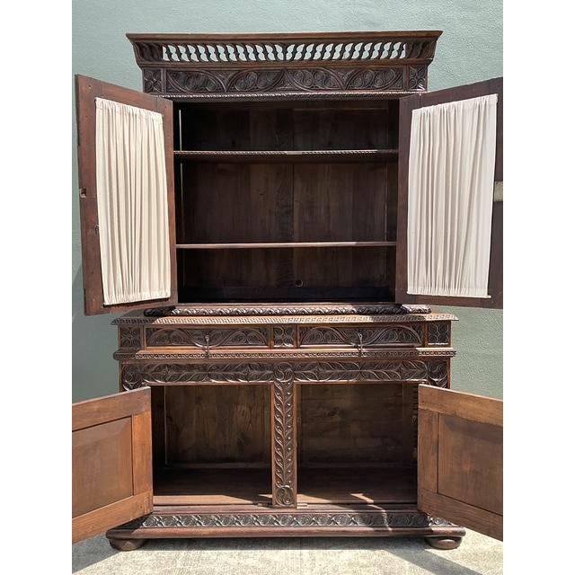 Vintage French Hand Carved Cabinet For Sale - Image 4 of 12