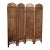 Vintage Oriental Asian Brown Hand Carved Wood Four Panel Screen ~ Room Divider For Sale