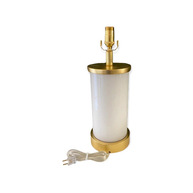 Luscious garden rose on crisp white ground with gold gilt base and cap. Clear silver cord and polished brass dimmer socket...