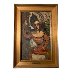 1960s Contemporary Original Oil Painting, Etienne Ret, Signed, Framed
