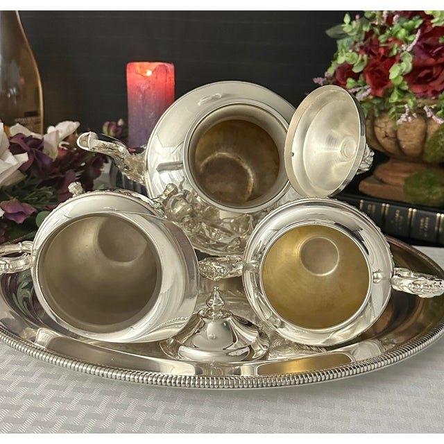 Vintage Silver Plated Tea Service Set Maker Hs - 4 Pieces For Sale In Phoenix - Image 6 of 10