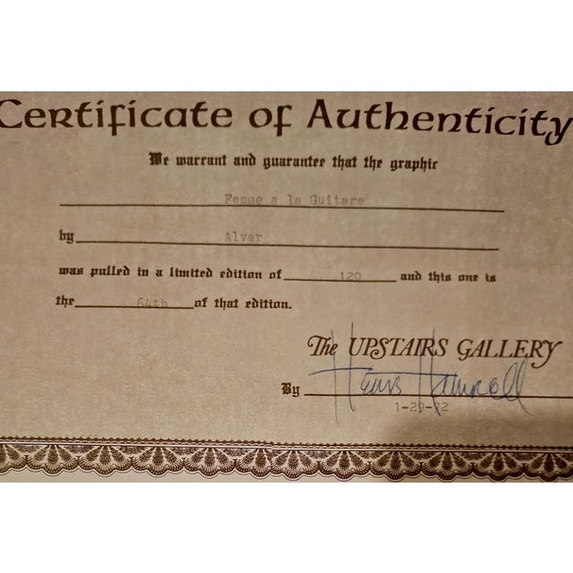 "Femme À La Guitare" by Alvar For Sale - Image 9 of 9