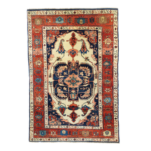 Early 21st Century Orange & Blue Serapi Rug 6’10 X 10’1”