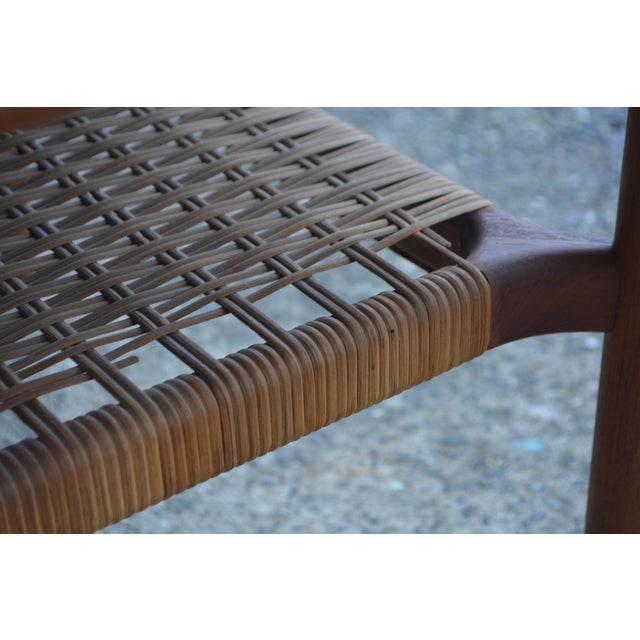 Mid Century Modern Square Danish Teak Coffee Table W/Cane Shelf Attributed to Gunnar Schwartz For Sale - Image 13 of 18