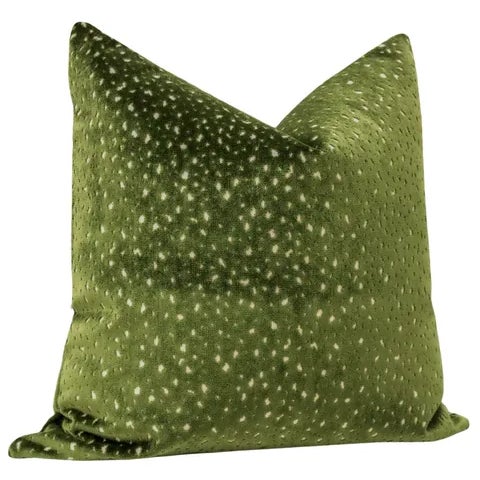 Contemporary 22" Olive Antelope Cut Velvet Pillows - a Pair For Sale - Image 3 of 5