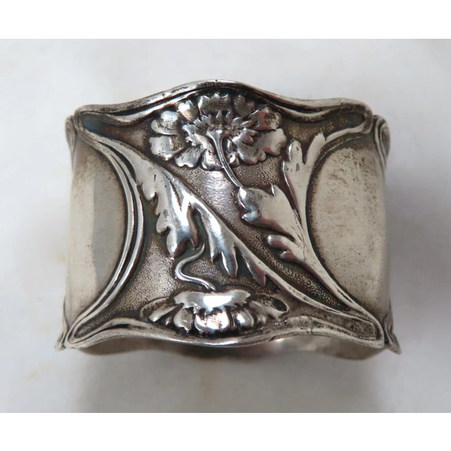 Classic Antique - Victorian Art Nouveau Flower Style Sterling Silver Napkin Ring by Gorham Silver Company For Sale In Boston - Image 6 of 13