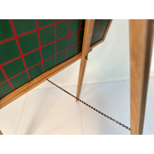 Vintage Freestanding Reversible School Blackboard with Wooden Three-Legged Stand, 1950s For Sale - Image 4 of 18