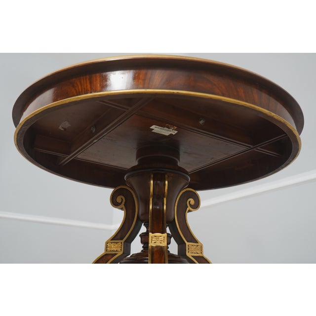 Maitland Smith Round Inlaid Mahogany Center Table For Sale - Image 14 of 15