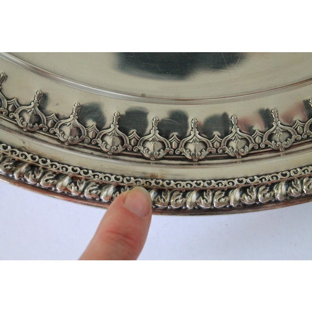 Silver Vintage Reed & Barton Silverplate Hollowware Serving Tray For Sale - Image 8 of 9
