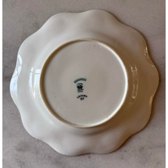 Blue Set of 5 Vintage Coalport Mandarin Blue and Gold Scalloped Salad Plates For Sale - Image 8 of 10