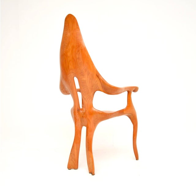 1970s Italian Sculptural Armchair in Elm, 1970s For Sale - Image 5 of 11