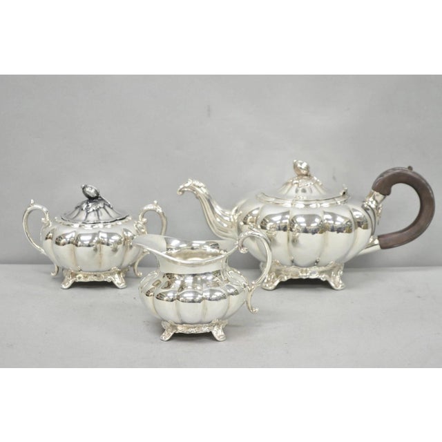 Antique 1881 Rogers 7377 Art Nouveau Silver Plated Tea Service Set - 3 PCS For Sale - Image 13 of 13