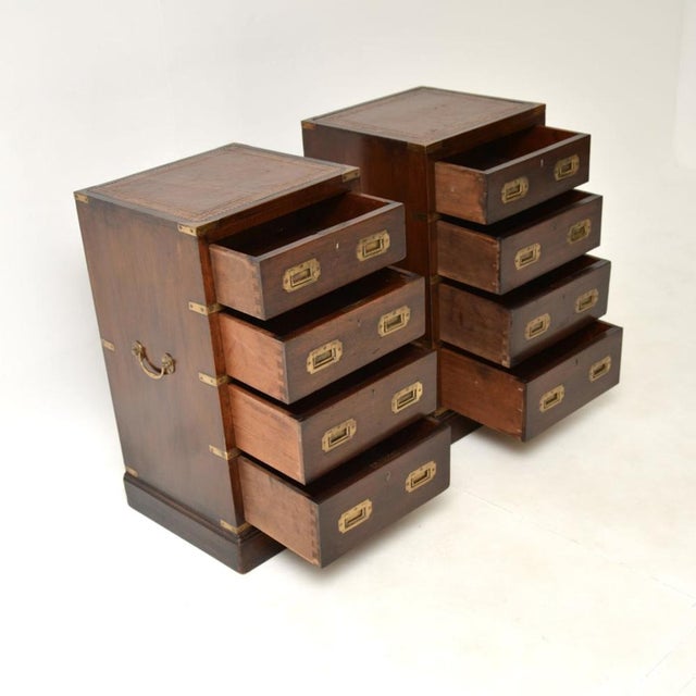 Antique Military Campaign Bedside Chests, 1900s, Set of 2 For Sale - Image 6 of 13