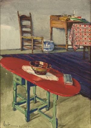 Gordon Mitchell Forsyth RI ARCA, A Dutch Interior, 1930, Watercolour Painting