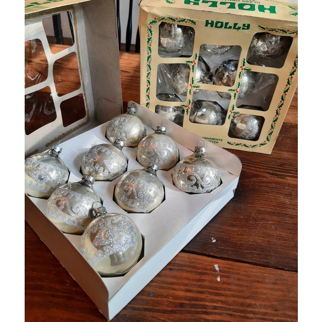 Vintage Christmas Glass Ornaments Two Boxes For Sale - Image 4 of 11