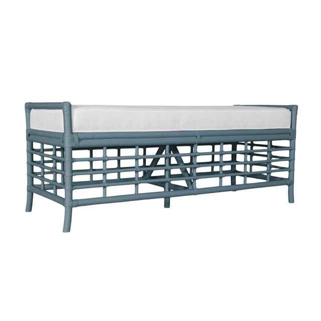 Not Yet Made - Made To Order Luna Bench - Regatta Blue For Sale - Image 5 of 7