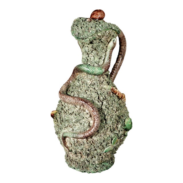 Verdant Terrarium: José A. Cunha's Palissy Ewer For Sale