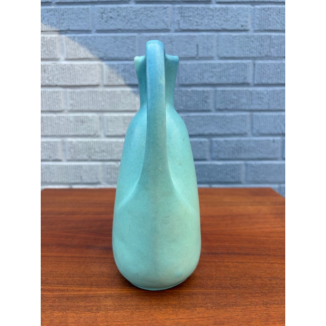 1960s Van Briggle Pottery Matte Turquoise Ewer Pitcher, Colorado Springs For Sale - Image 5 of 9
